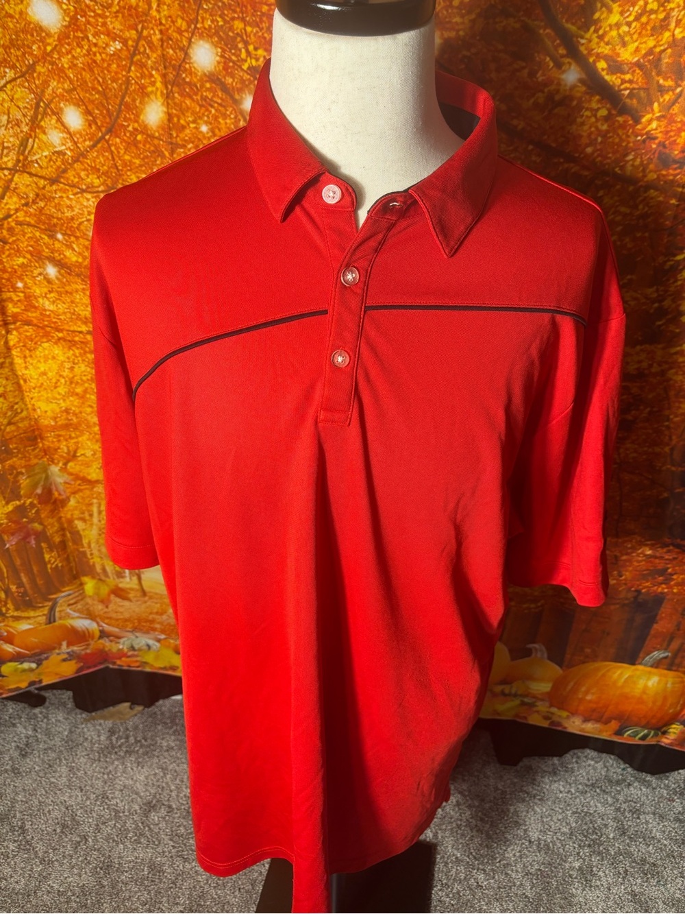 Callaway Red Golf Polo with Black Accent Piping Coca-Cola/Integris